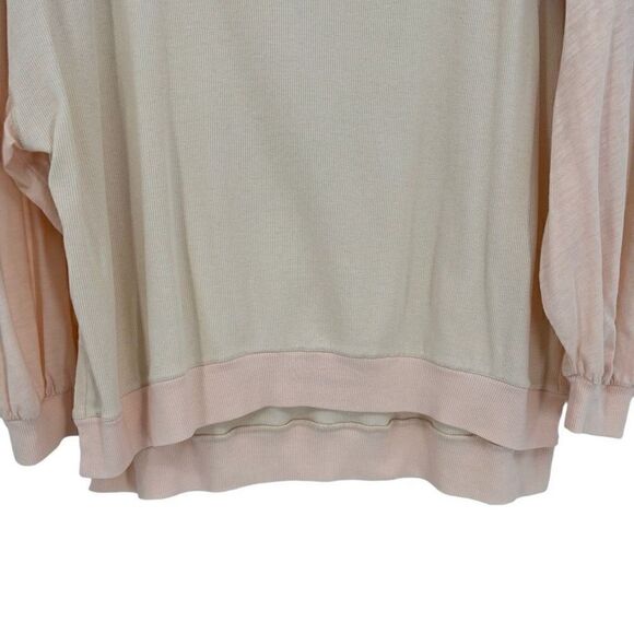 Free People We The Free Feelin It Pink Slouchy Patchwork Long Sleeve Top Medium - Picture 4 of 11